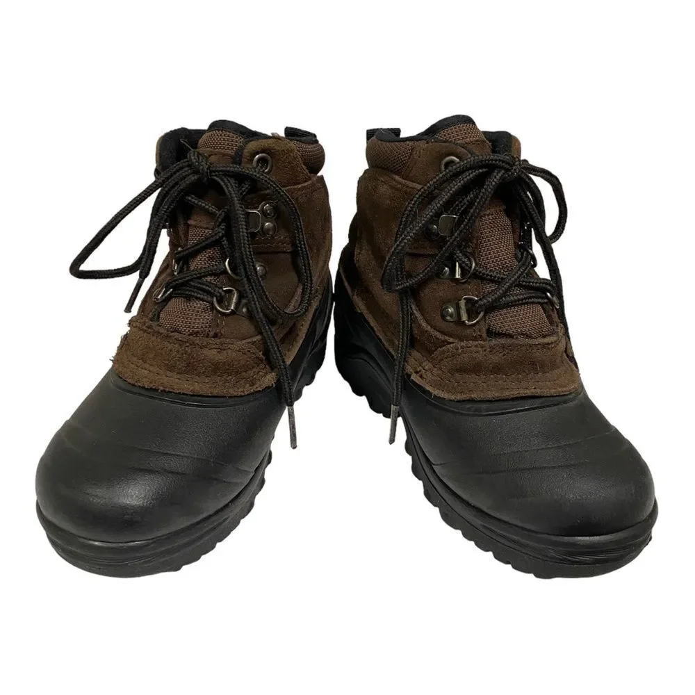 DONNER MOUNTAIN Boy's Thermolite Black Brown Suede Leather Boots 2